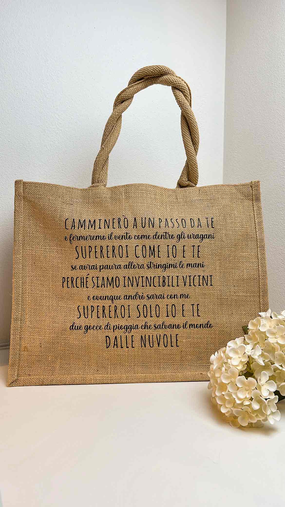 borsa in juta personalizzata grande