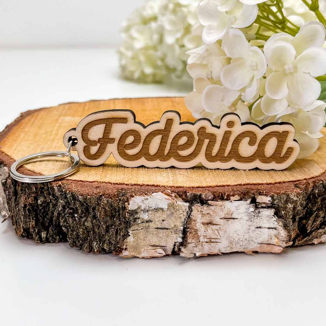 Portachiavi Personalizzato Legno